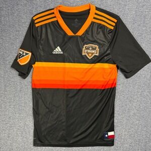 Adidas Houston Dynamo MLS Soccer Jersey Kids XL Black Orange Climalite Shirt